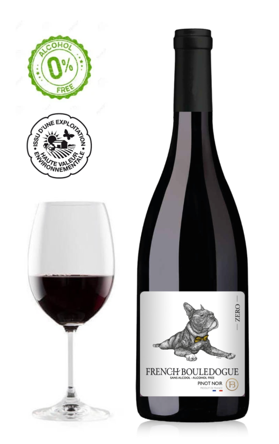 French Bouledogue Pinot noir sans alcool